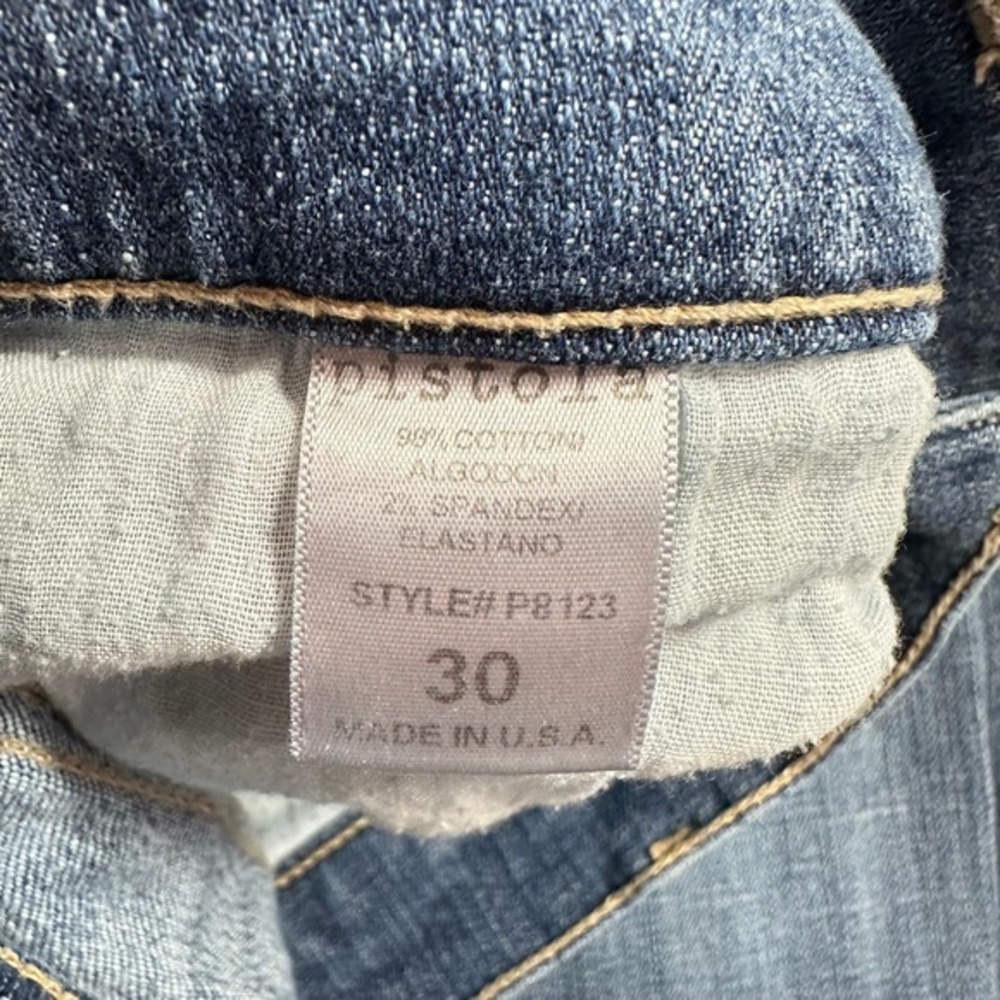 Pistola Size 30 Y2K Distressed Flare Jeans Medium Wash Frayed Hem Chewed Hem - Picture 7 of 9